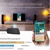 KQLHLHDYZ Bezdrôtový adaptér displeja, 4K 1080P HDMI WiFi zrkadlenie obrazovky, Miracast Airplay DLNA, pre iPhone iOS Android TV projektor 5