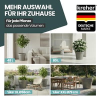 Ghiveci XXL Kreher cu roți, diametru 79 și 58 cm, jardinieră mare maro pentru flori și arbori, de interior și exterior 8