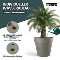 Ghiveci XXL Kreher cu roți, diametru 79 și 58 cm, jardinieră mare maro pentru flori și arbori, de interior și exterior 6