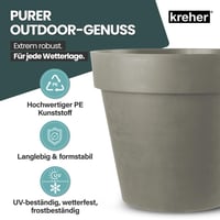 Ghiveci XXL Kreher cu roți, diametru 79 și 58 cm, jardinieră mare maro pentru flori și arbori, de interior și exterior 4