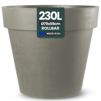 Ghiveci XXL Kreher cu roți, diametru 79 și 58 cm, jardinieră mare maro pentru flori și arbori, de interior și exterior 1