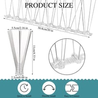 KREMORV Madárriasztó Tüskés Tetőre Erkélyre Téglalap Alappal 25cm 2