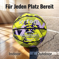 Detská basketbalová lopta Krfapt, veľkosť 7 – mäkká mini lopta s protišmykovým povrchom, žltá, ideálna do školy a na tréning (v interiéri aj exteriéri) 5