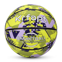 Detská basketbalová lopta Krfapt, veľkosť 7 – mäkká mini lopta s protišmykovým povrchom, žltá, ideálna do školy a na tréning (v interiéri aj exteriéri) 1