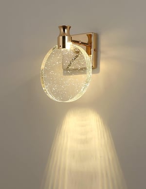 KRIPINC kristalna zidna lampa nordijskog stila, velike dimenzije - zlatna