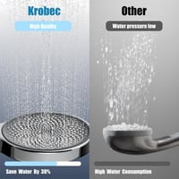 Krobec Kézi Zuhanyfej 130mm - Króm Esőztető Zuhanyrózsa 3 Vízsugár Típussal, Masszázs Funkcióval, Öntisztító Fúvókákkal, Univerzális G1/2 Me 7