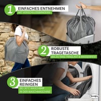 KrockaZone Spremnik za prazne boce i staklenke 110L s XXL torbom za nošenje i poklopcem - Organizator za sakupljanje povratne ambalaže u kuhinji - Siva 5