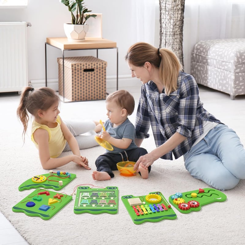 Krokodil Szenzoros Játék Falipanel - Montessori Foglalkoztató Tábla Kisgyermekeknek