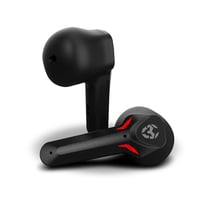 Herné slúchadlá KROM KALL Bluetooth 5.3 so vstavaným mikrofónom, funkciou Push-to-Talk, 12-hodinovou výdržou batérie, nabíjacím puzdrom a USB-C káblom, čierne 5