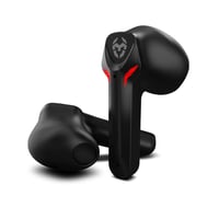 Herné slúchadlá KROM KALL Bluetooth 5.3 so vstavaným mikrofónom, funkciou Push-to-Talk, 12-hodinovou výdržou batérie, nabíjacím puzdrom a USB-C káblom, čierne 2