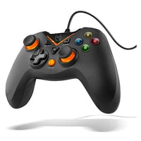 Controller Gaming USB KROM KEY, Vibrații Duble, Joystick Analogic și Trăgaci, Iluminare de fundal, Funcție Turbo, Compatibil PC/PS3/Android, Negru 1