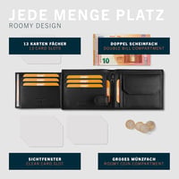 KRONIFY férfi bőr pénztárca RFID védelemmel, 13 kártyahellyel, érmetatartóval 5