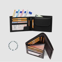 KRONIFY férfi bőr pénztárca RFID védelemmel, 13 kártyahellyel, érmetatartóval 7