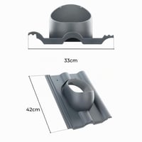 Coș de ventilație KRONO-PLAST Sanitär-Entlüftungskamin 125 pentru țiglă din ceramică Creaton Heidelberg Doppelrömer, culoarea roșu cărămiziu 2