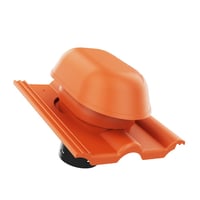 Coș de ventilație KRONO-PLAST Sanitär-Entlüftungskamin 125 pentru țiglă din ceramică Creaton Heidelberg Doppelrömer, culoarea roșu cărămiziu 1