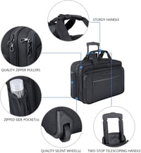 KROSER 17.3" gurulós üzleti laptop táska vízálló RFID zsebbel utazáshoz 5