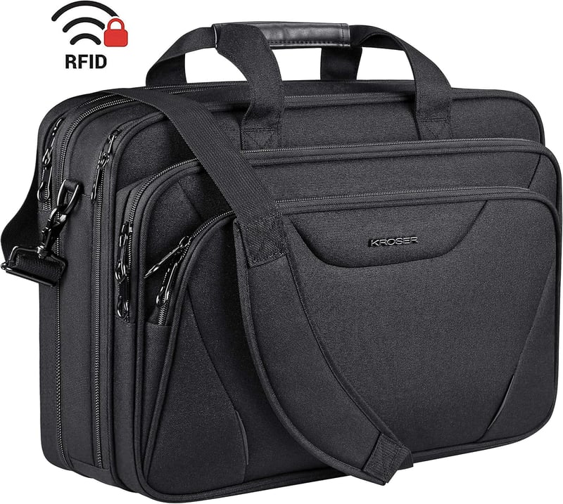 KROSER 18 Inch Laptop Táska 17.3" Vízálló Válltáska Utazáshoz Munkához Iskolához