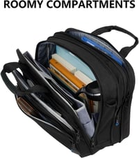 KROSER Laptop Táska 15,6 Colos Üzleti Aktatáska Fekete/Kék Színben - Férfi és Női Notebook Táska 5