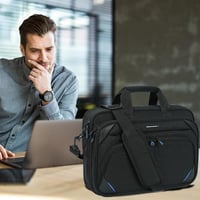 KROSER Laptop Táska 15,6 Colos Üzleti Aktatáska Fekete/Kék Színben - Férfi és Női Notebook Táska 2