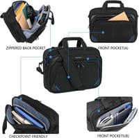 KROSER Laptop Táska 15,6 Colos Üzleti Aktatáska Fekete/Kék Színben - Férfi és Női Notebook Táska 7