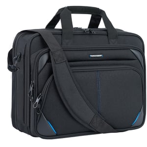 KROSER Laptop Táska 15,6 Colos Üzleti Aktatáska Fekete/Kék Színben - Férfi és Női Notebook Táska