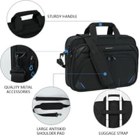 KROSER Laptop Táska 15,6 Colos Üzleti Aktatáska Fekete/Kék Színben - Férfi és Női Notebook Táska 4
