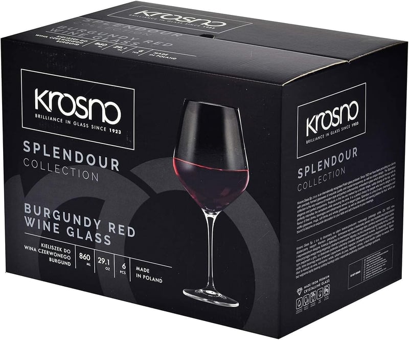 Krosno Burgundi Vörösbor Pohár Szett 6db 860ml Splendour Kollekcó
