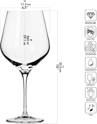 Krosno Burgundi Vörösbor Pohár Szett 6db 860ml Splendour Kollekcó 2