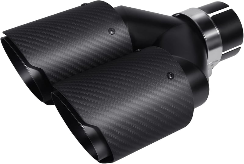 Krtopo 63mm Dupla Hangtompító Kipufogócső Vég Karbon Fekete 2.5-3.5 Hüvelyk