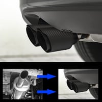 Krtopo 63mm Dupla Hangtompító Kipufogócső Vég Karbon Fekete 2.5-3.5 Hüvelyk 7