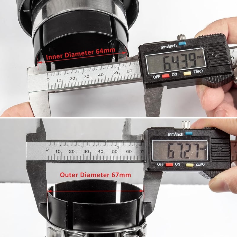 Krtopo 63mm Dupla Hangtompító Kipufogócső Vég Karbon Fekete 2.5-3.5 Hüvelyk