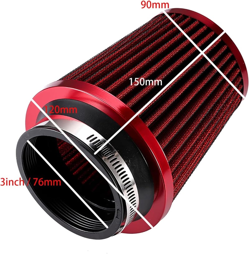 Krtopo 76mm Hideglevegő Bevezető Kit Alumínium - Autó, Sedan, SUV, Teherautó