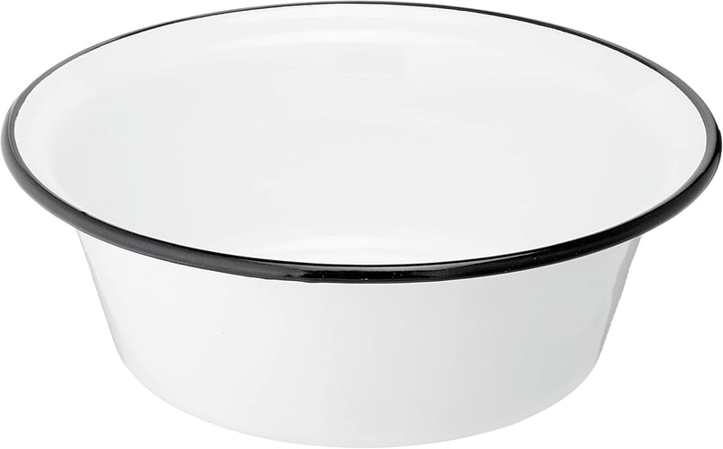 KRÜGER 32 cm-es fehér zománcozott tál konyhai használatra