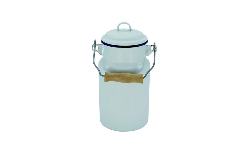 Ceașcă pentru lapte din email Krüger Haushaltswaren Husum cu capac 2,0 L - Pentru lapte, sucuri și decor
