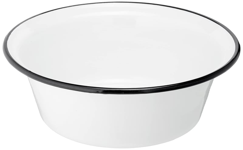 Smaltovaná misa Krüger - bielo-čierna - 32 cm