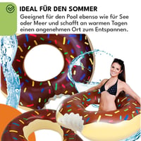 Colac de înot pentru adulți KRUMAD 105 cm, Inel gonflabil pentru înot cu design modern, pentru plajă și piscină 4