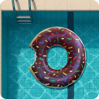 Colac de înot pentru adulți KRUMAD 105 cm, Inel gonflabil pentru înot cu design modern, pentru plajă și piscină 6