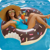 Colac de înot pentru adulți KRUMAD 105 cm, Inel gonflabil pentru înot cu design modern, pentru plajă și piscină 7