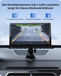 Krunia 9 Inch Wireless CarPlay Display 60FPS Android Auto GPS Navigáció Mágneses Tartó 7