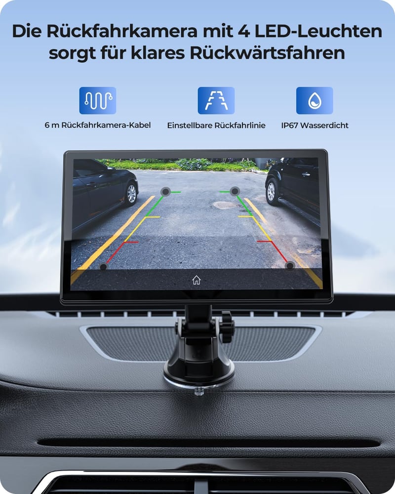 Krunia 9 Inch Wireless CarPlay Display 60FPS Android Auto GPS Navigáció Mágneses Tartó