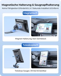 Krunia 9 Inch Wireless CarPlay Display 60FPS Android Auto GPS Navigáció Mágneses Tartó 4