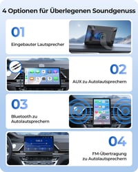 Krunia 9 Inch Wireless CarPlay Display 60FPS Android Auto GPS Navigáció Mágneses Tartó 8