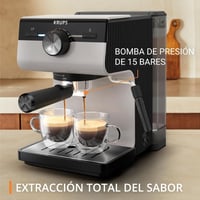 Pákový kávovar Krups Authentic XP381B, 15 bar, 2 l, parná tryska - sivá/krémová 2