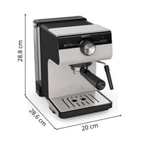 Pákový kávovar Krups Authentic XP381B, 15 bar, 2 l, parná tryska - sivá/krémová 8