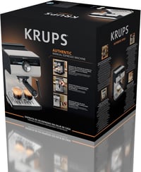 Pákový kávovar Krups Authentic XP381B, 15 bar, 2 l, parná tryska - sivá/krémová 9