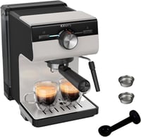 Pákový kávovar Krups Authentic XP381B, 15 bar, 2 l, parná tryska - sivá/krémová 1