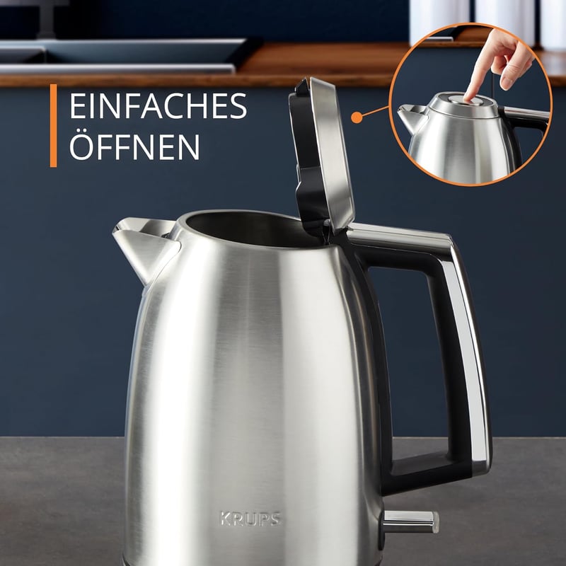 KRUPS BW552D Elektromos Vízforraló Rozsdamentes Acél 1,7L Automata Kikapcsolás