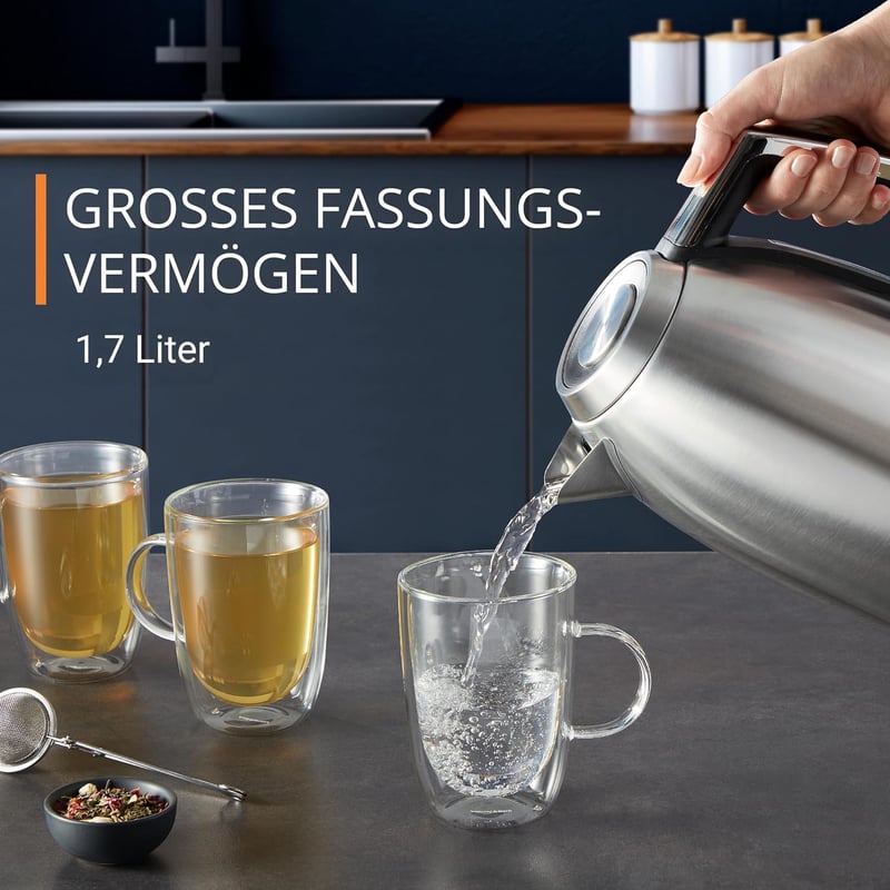 KRUPS BW552D Elektromos Vízforraló Rozsdamentes Acél 1,7L Automata Kikapcsolás