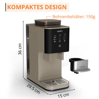 Espressor automat KRUPS Coffee Crush Extra, 15 bari, ultra-compact, lățime 15 cm, bej 9