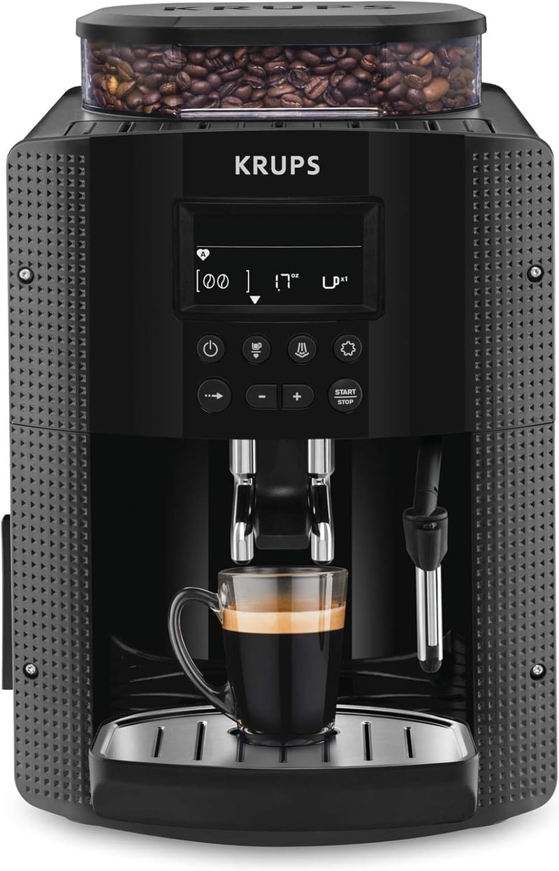 KRUPS Espresso Automata 15 bar LCD kijelző Beépített Kávédaráló Fekete